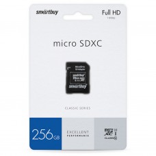 Карта памяти SmartBuy microSDXC 256GB class10 UHS-I + SD адаптер