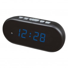Часы-будильник VST 712/5, чёрный/ярко-синий