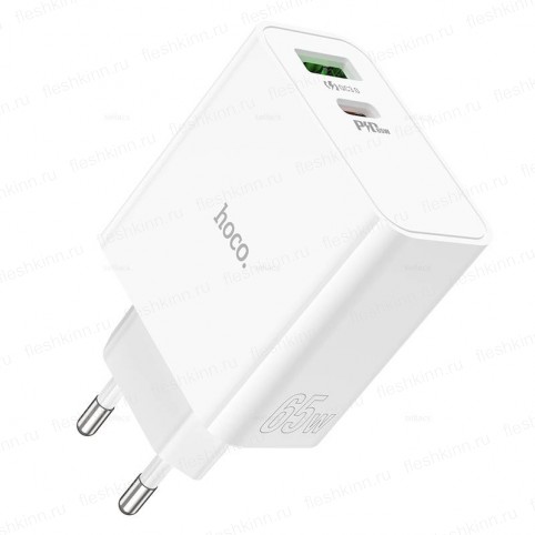 Зарядное устройство Hoco C113A, белый (PD+QC3.0, 1xUSB, 1xUSB-C, 65W/3A)