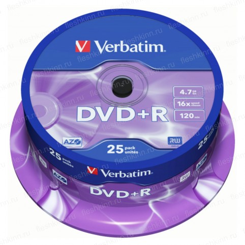 Диск DVD+R Verbatim 4.7GB 16x CB25