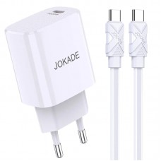 Зарядное устройство Jokade JB044, белый (PD, 1xUSB-C, 20W, кабель Type-C - Type-C)