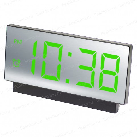 Часы-будильник VST 897/4, чёрный/ярко-зелёный