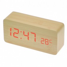 Часы-будильник VST 862/1, светло-коричневый/красный