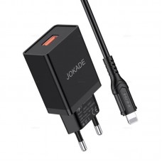 Зарядное устройство Jokade JB048, чёрный (1xUSB, 3A, кабель 8pin)