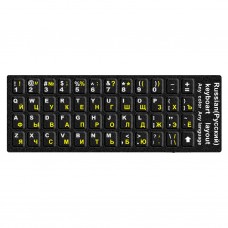 Наклейки на клавиатуру NoName, чёрный (EN/RU белый/жёлтый)