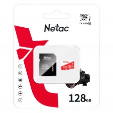 Карта памяти Netac P500 Eco microSDXC 128GB class10 UHS-I + SD адаптер