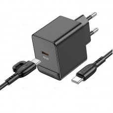 Зарядное устройство Borofone BAS13A, чёрный (PD, 1xUSB-C, 20W, кабель Type-C - Type-C)
