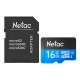 Карта памяти Netac P500 Standard microSDHC 16GB class10 UHS-I + SD адаптер (90)