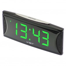 Часы-будильник VST 719/4, чёрный/зелёный