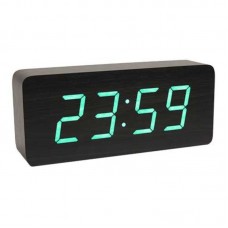 Часы-будильник NoName 865/4, чёрный/зелёный