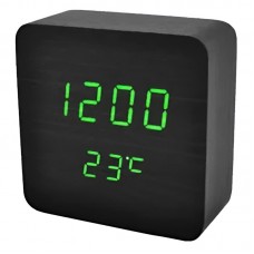 Часы-будильник VST 872/4, чёрный/зелёный