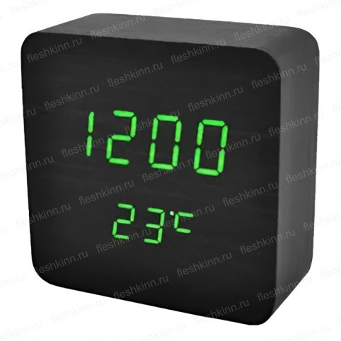 Часы-будильник VST 872/4, чёрный/зелёный