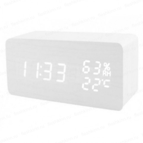 Часы-будильник VST 862S/6, белый/белый