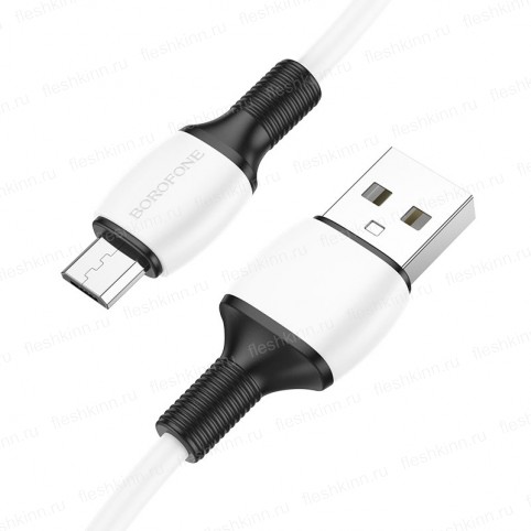 Кабель USB - microUSB Borofone BX84 Rise белый, 1м