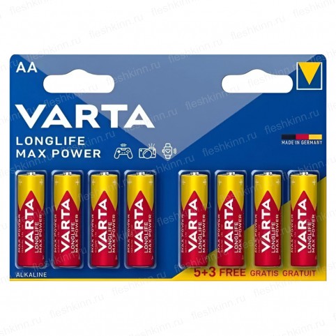 Батарейка Varta LongLife Max Power AA, LR06 BP8 5+3 (160)
