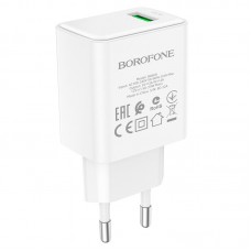 Зарядное устройство Borofone BA66A, белый (QC3.0, 1xUSB)