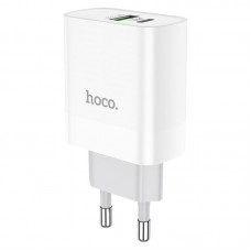 Зарядное устройство Hoco C80A, белый (PD+QC3.0, 1xUSB, 1xUSB-C, 3A/18W)