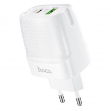 Зарядное устройство Hoco C85A, белый (PD+QC3.0, 1xUSB, 1xUSB-C, 3A/20W)